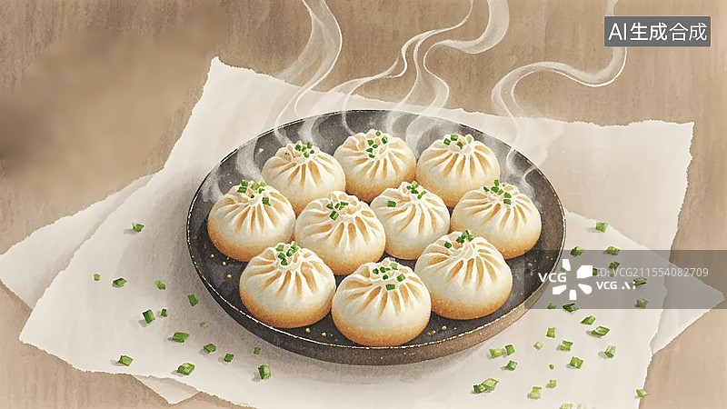 【AI数字艺术】一份生煎包图片素材