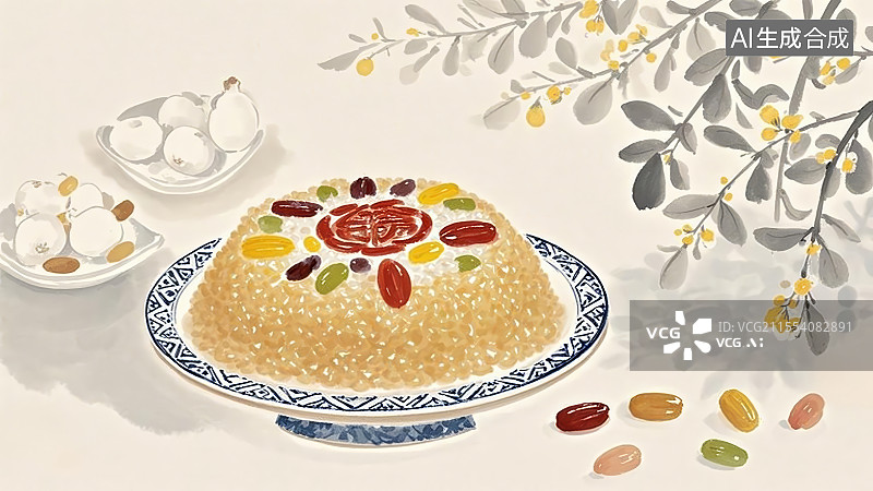 【AI数字艺术】八宝饭图片素材
