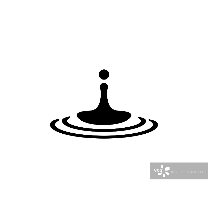 极简黑色图标描绘水滴图片素材