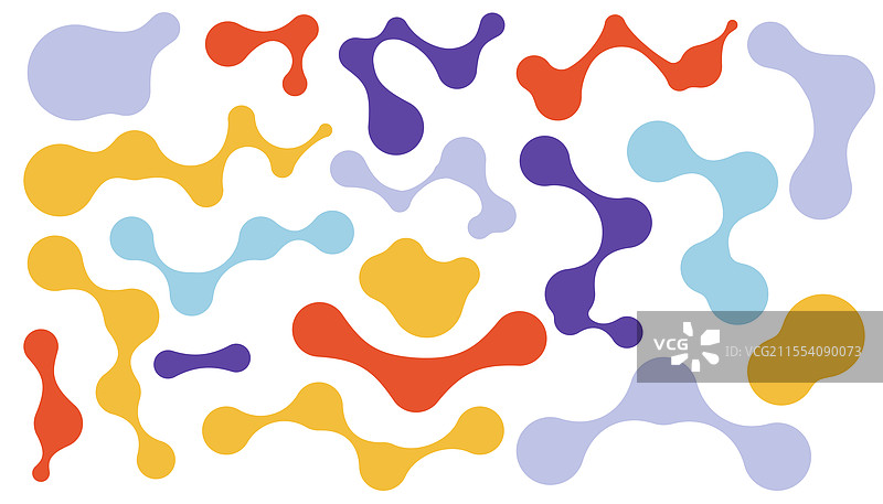 多彩的有机圆形形状集合图片素材