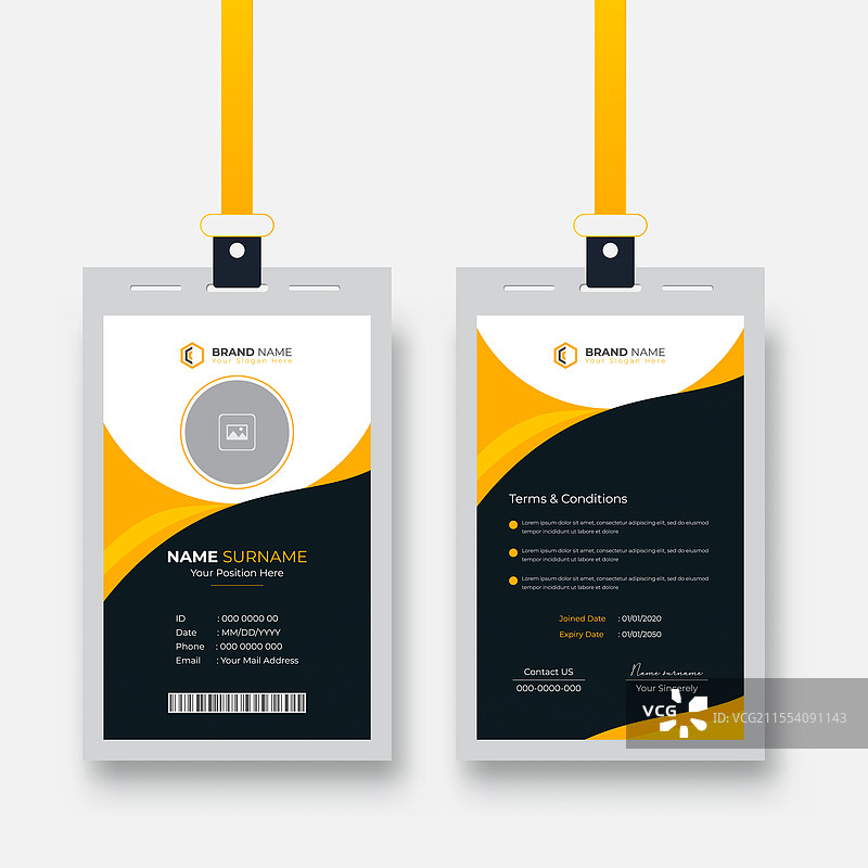 干净简约的彩色身份证图片素材