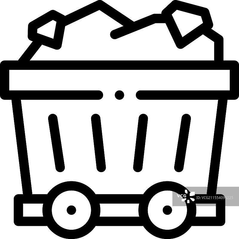 矿车图标，细线条风格设计图片素材