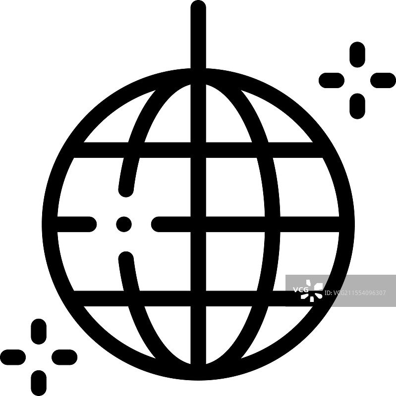 镜球图标，细线条风格设计图片素材