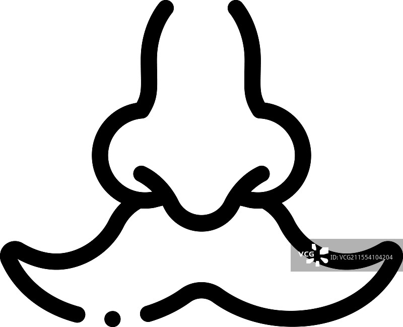 嘴巴满的图标，细线条风格设计，独立展示图片素材