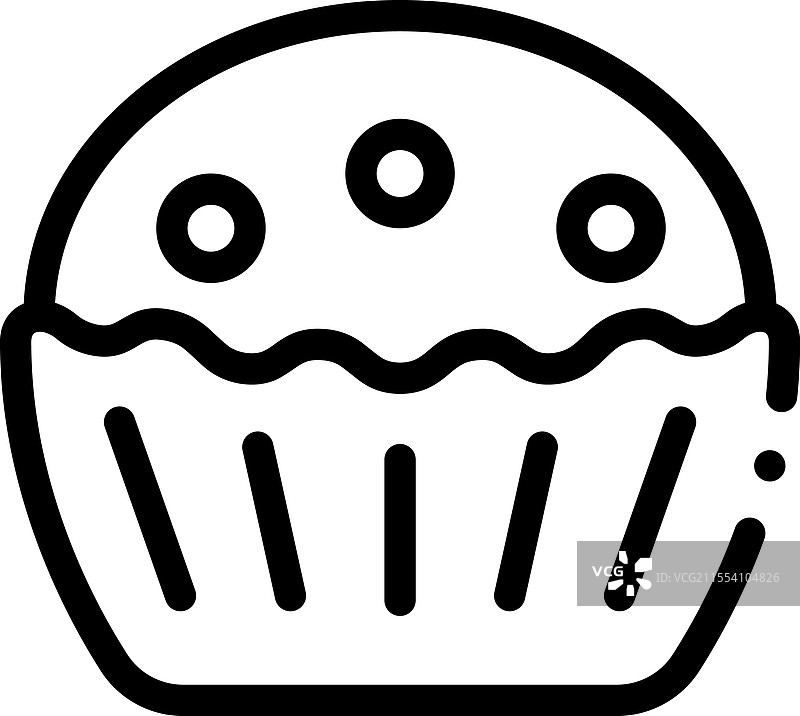 松饼图标，细线风格设计，独立展示图片素材