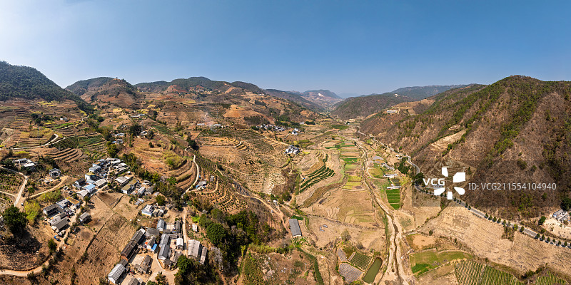云南保山昌宁春日航拍风光图片素材