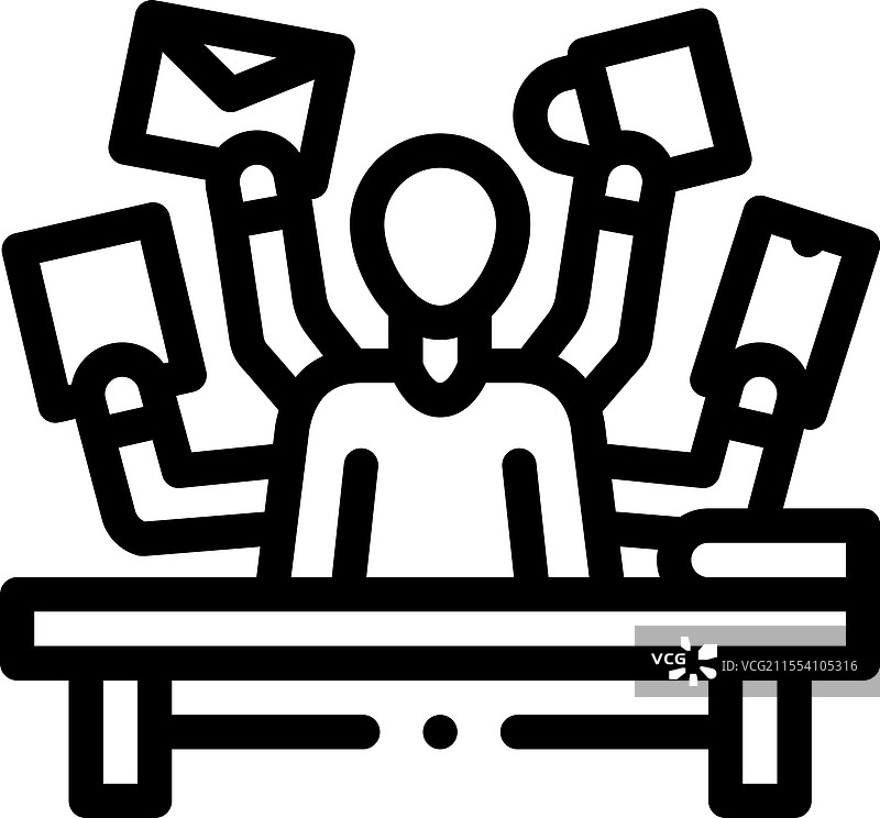 多功能工具图标，细线条风格设计，独立展示图片素材