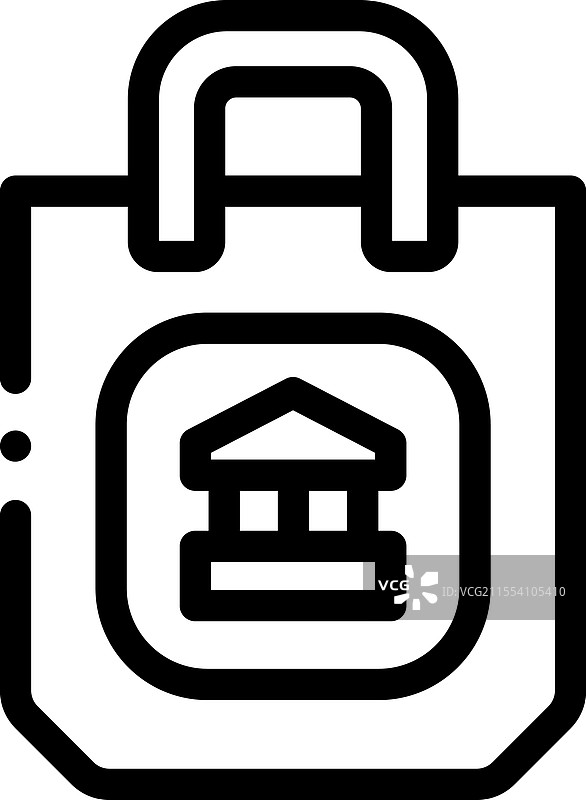 博物馆图标，细线风格设计，独立于背景图片素材