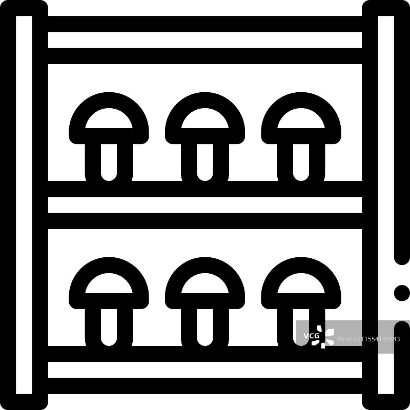 蘑菇图标，细线风格设计，独立展示图片素材