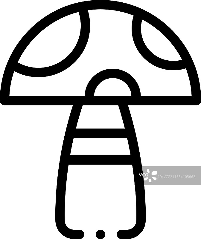 蘑菇图标，细线风格设计，独立展示图片素材