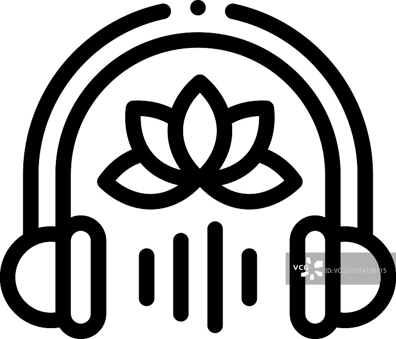 音乐疗法图标，细线条风格设计图片素材