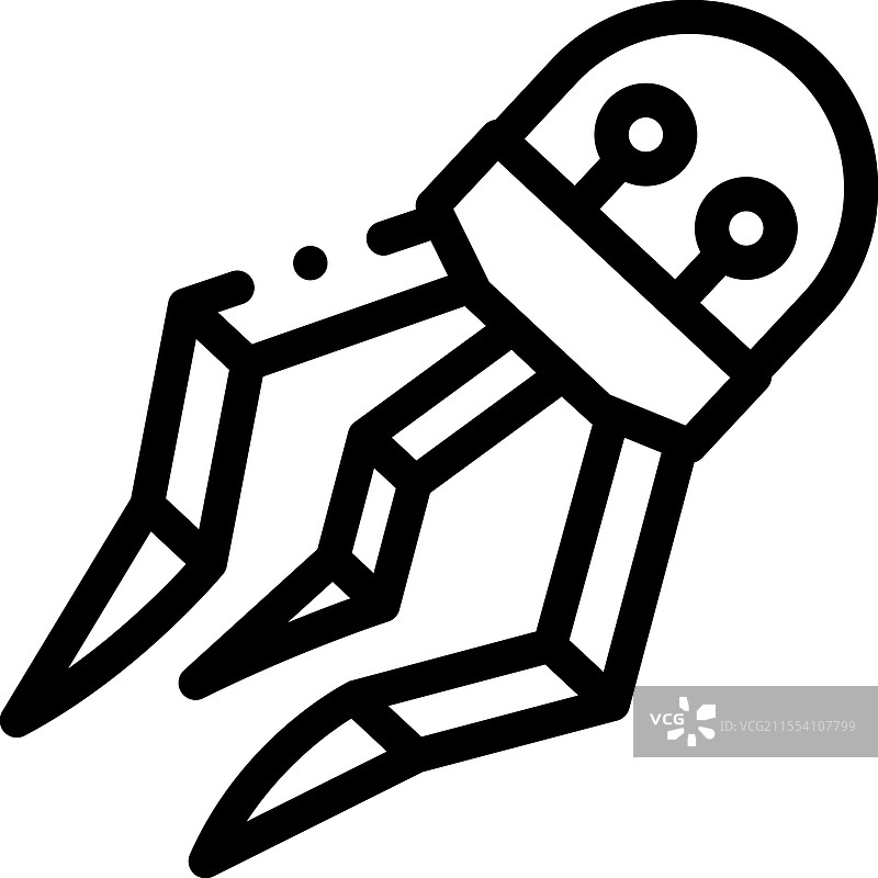 纳米机器人图标，细线条风格设计，独立展示图片素材