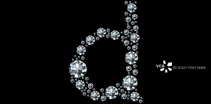 银色水晶钻石字母D图片素材