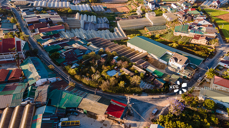越南山区城市大叻城市风光航拍图片素材