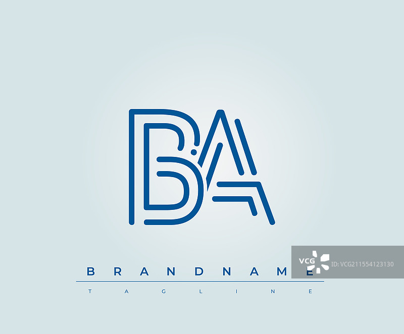 BA科技字母标志模板图片素材