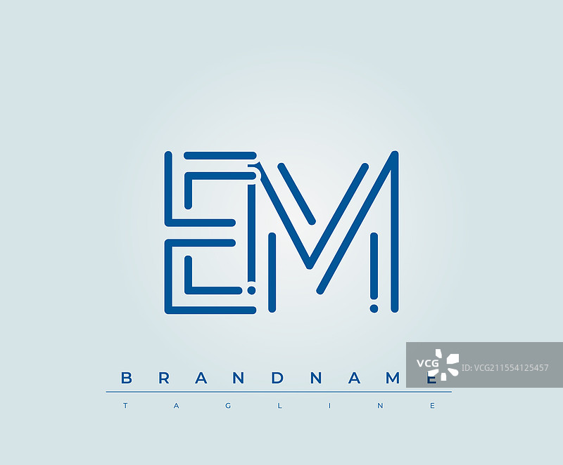 EM科技字母标志模板图片素材