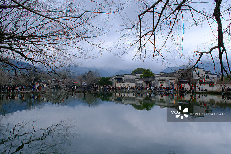 春节期间的徽州古村落图片素材