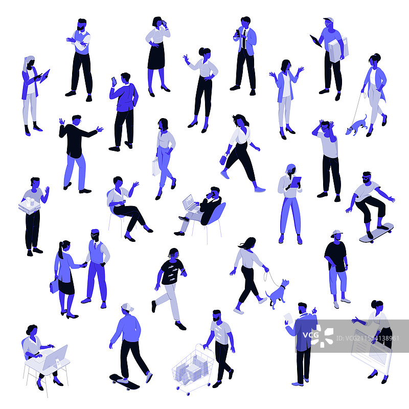 等距的商务人士图片素材