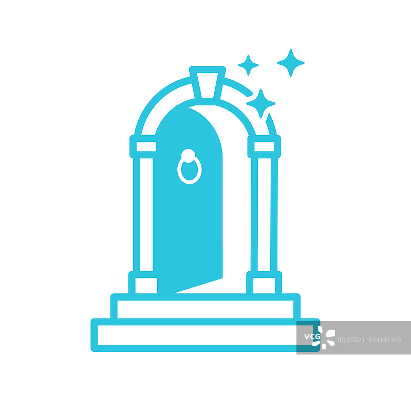 童话魔法传送门图标，孤立在白色背景上图片素材