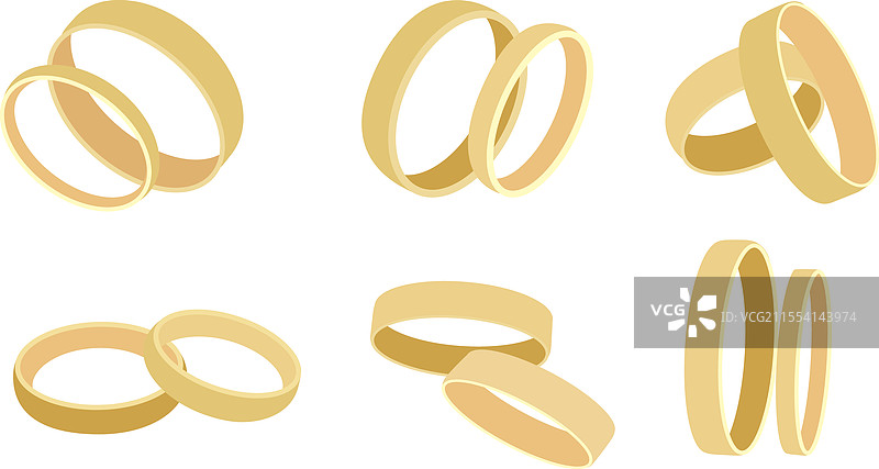 平面风格的婚戒套装图片素材