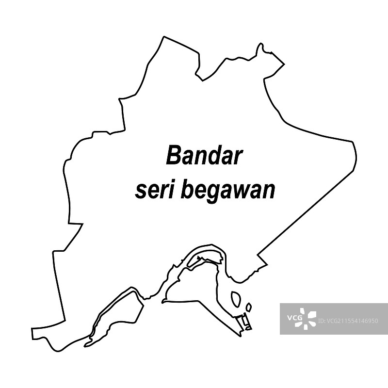 文莱斯里巴加湾市地图设计图片素材