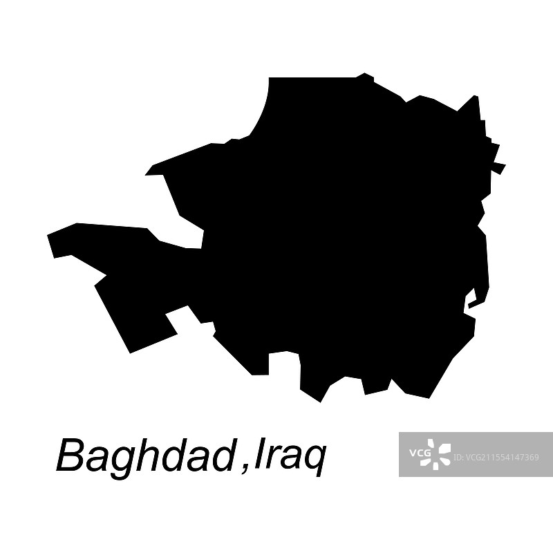 伊拉克首都巴格达的地图图片素材