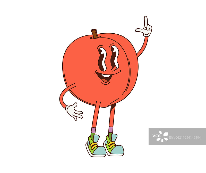 搞笑的卡通桃子水果角色图片素材