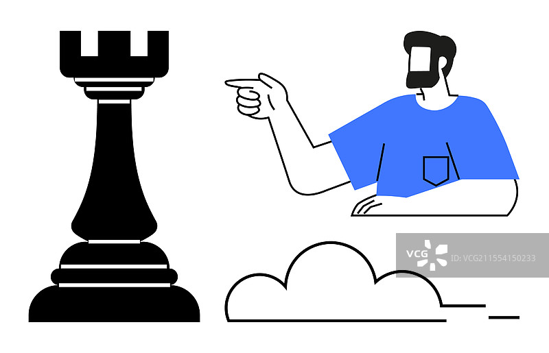 指点国际象棋的战略与指导者图片素材