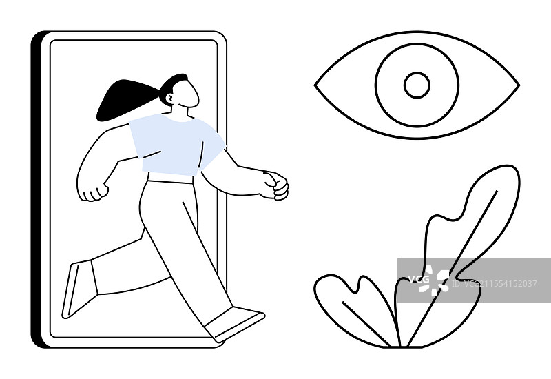 数字化转型概念，女性正在迈步前行图片素材