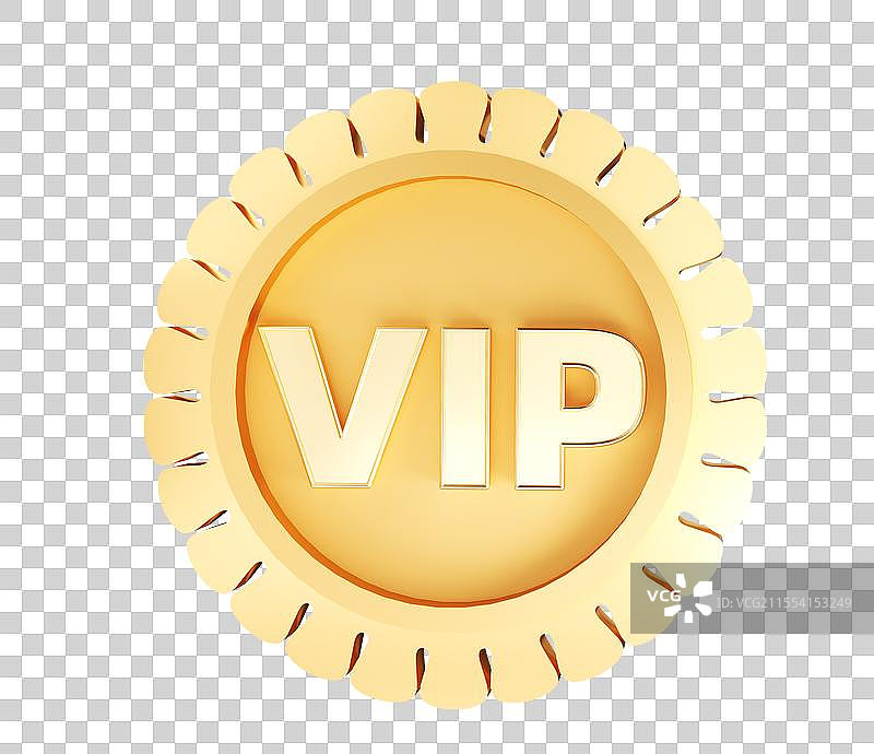 金色VIP会员图标3D立体素材图片素材