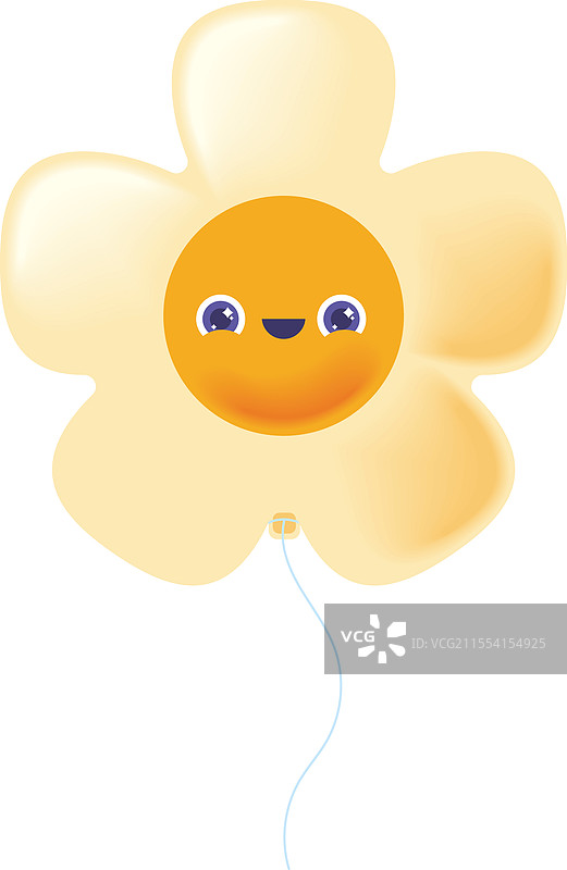 可爱花朵的氦气球图片素材