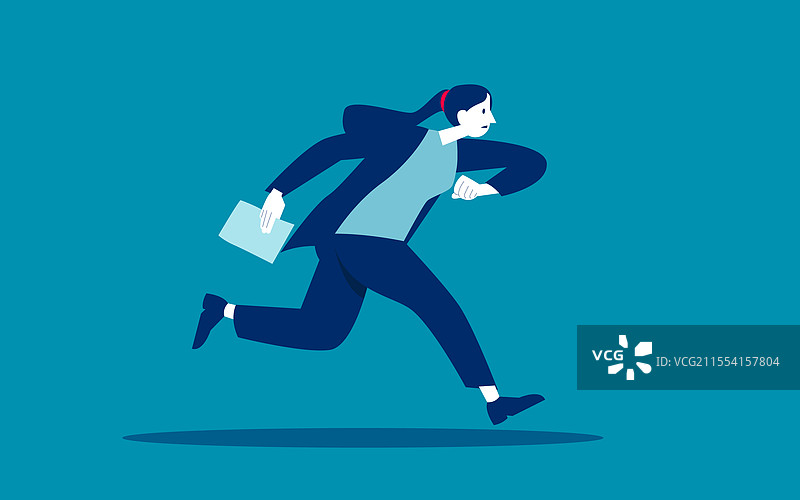忙碌的办公室工作人员快速奔跑，急匆匆地前行图片素材