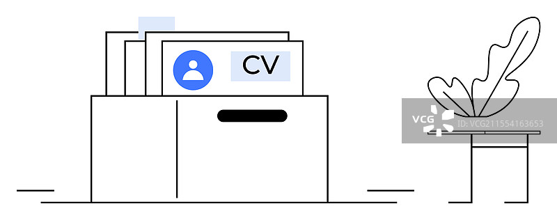数字文件柜，里面有求职简历图片素材