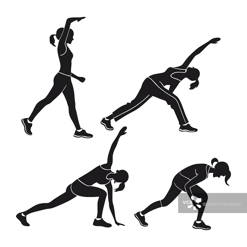 跑步者必备的热身拉伸动作图片素材