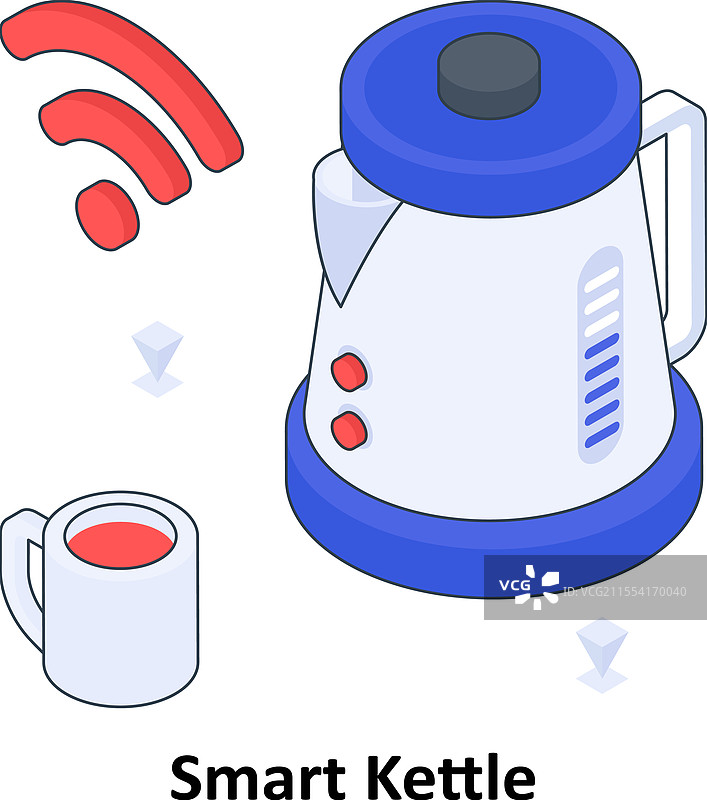 智能水壶等距彩色EPS图图片素材