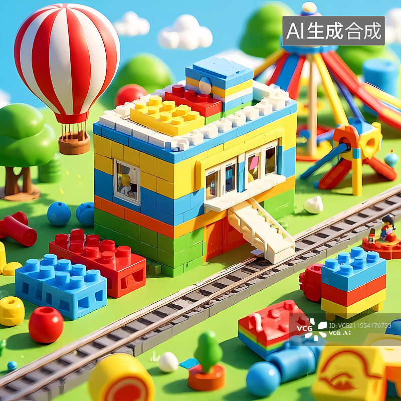 【AI数字艺术】等距2.5d儿童节玩具图片素材