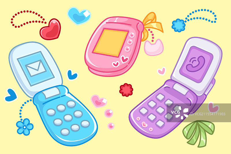 Y2K复古手机套装图片素材
