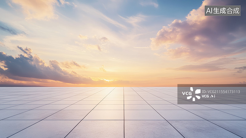 【AI数字艺术】现代户外地面天空图片素材