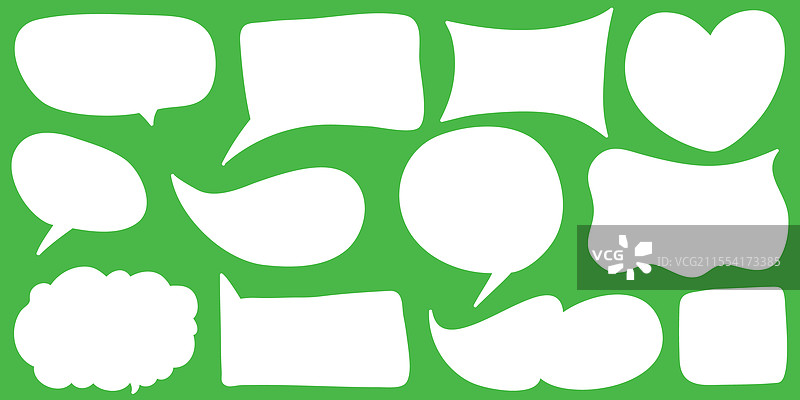 一组对话气泡聊天框线条图片素材