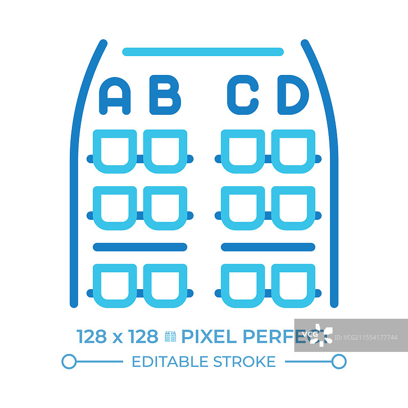 飞机座位图双色线条图标图片素材