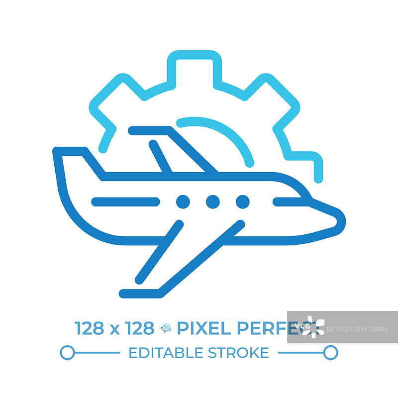 飞机维修双色线条图标图片素材