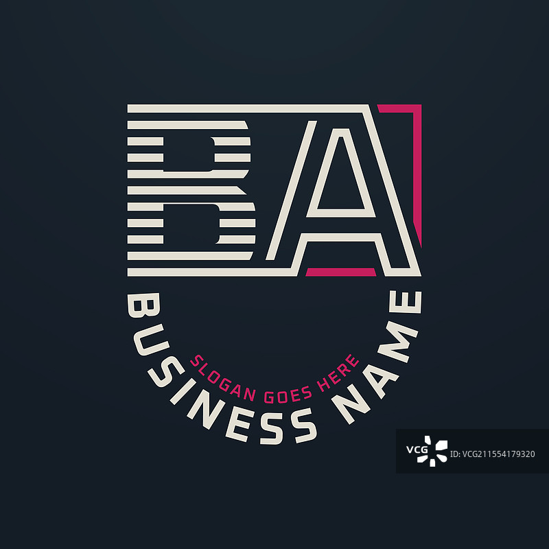 字母BA的高端现代商业logo设计图片素材