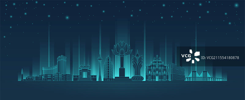 澳门地标城市插画图片素材