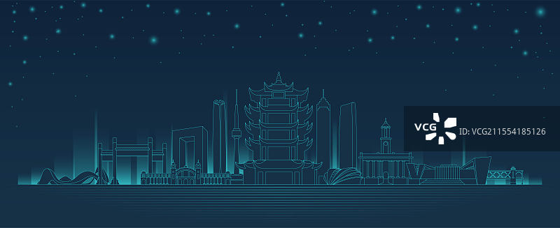武汉城市地标插画图片素材