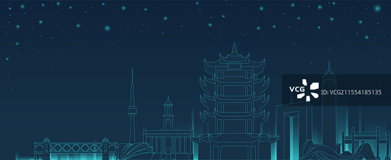 武汉城市地标插画图片素材