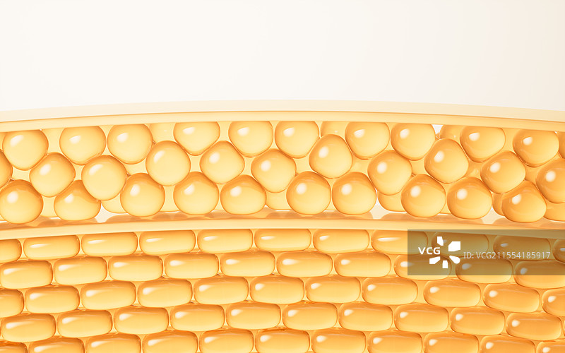 金色透明生物皮肤细胞三维渲染图片素材