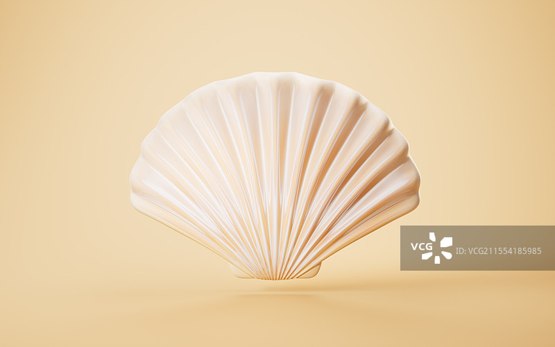 卡通风格扇贝贝壳三维渲染图片素材
