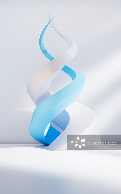 流动缠绕的曲线几何体三维渲染图片素材