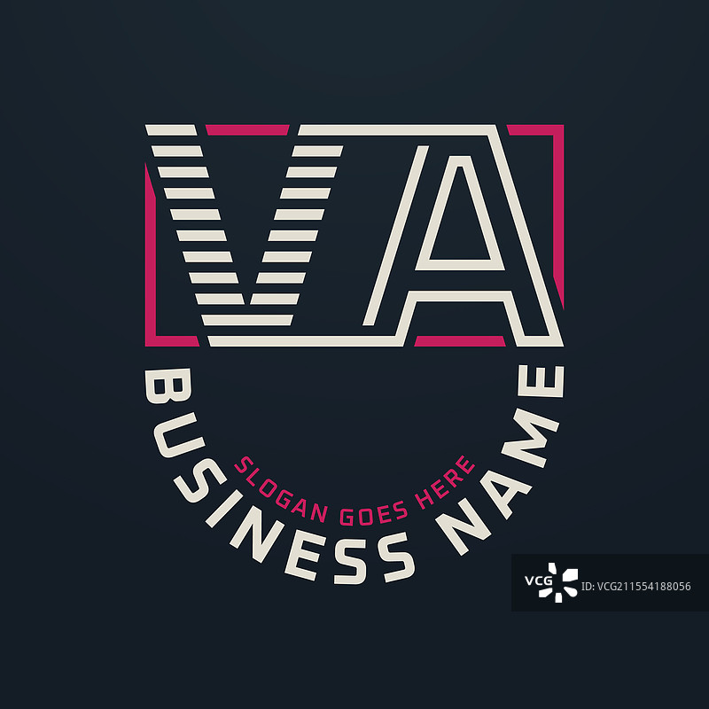 字母VA的高级logo设计，现代商业风格图片素材