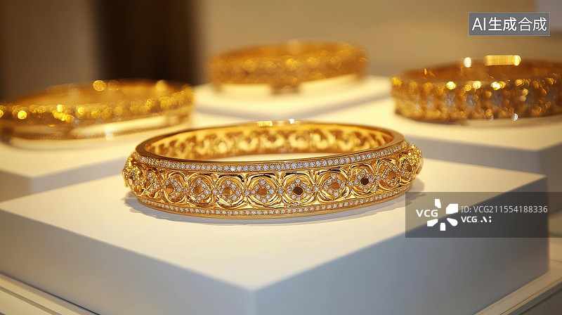 【AI数字艺术】优雅与奢华的珠宝展示图片素材